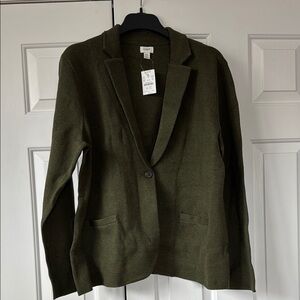 Olive Green Sweater Blazer - J. Crew